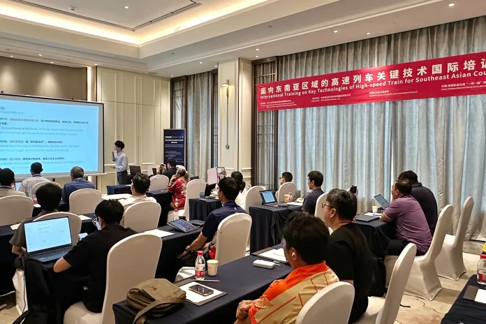 Lecturing at the 'International Training Course on Key Technologies of High-Speed Trains for the Southeast Asia Region'